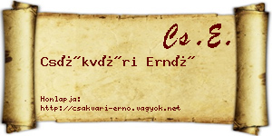 Csákvári Ernő névjegykártya