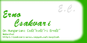 erno csakvari business card